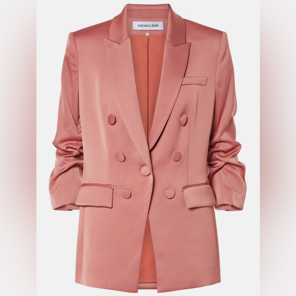 Veronica Beard Tomi Dickey Pink Double-Breasted Blazer